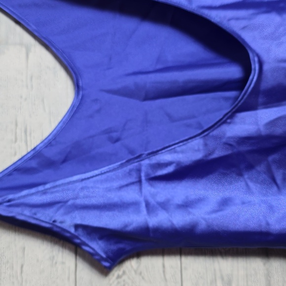 Vintage HONORS Intimate Blue Satin Lingerie Slip Dress Size Medium - Picture 8 of 9
